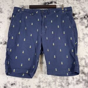Free Planet Shorts‎ Mens Size 38 Blue Pineapple Vacation Casual Stretch Preppy